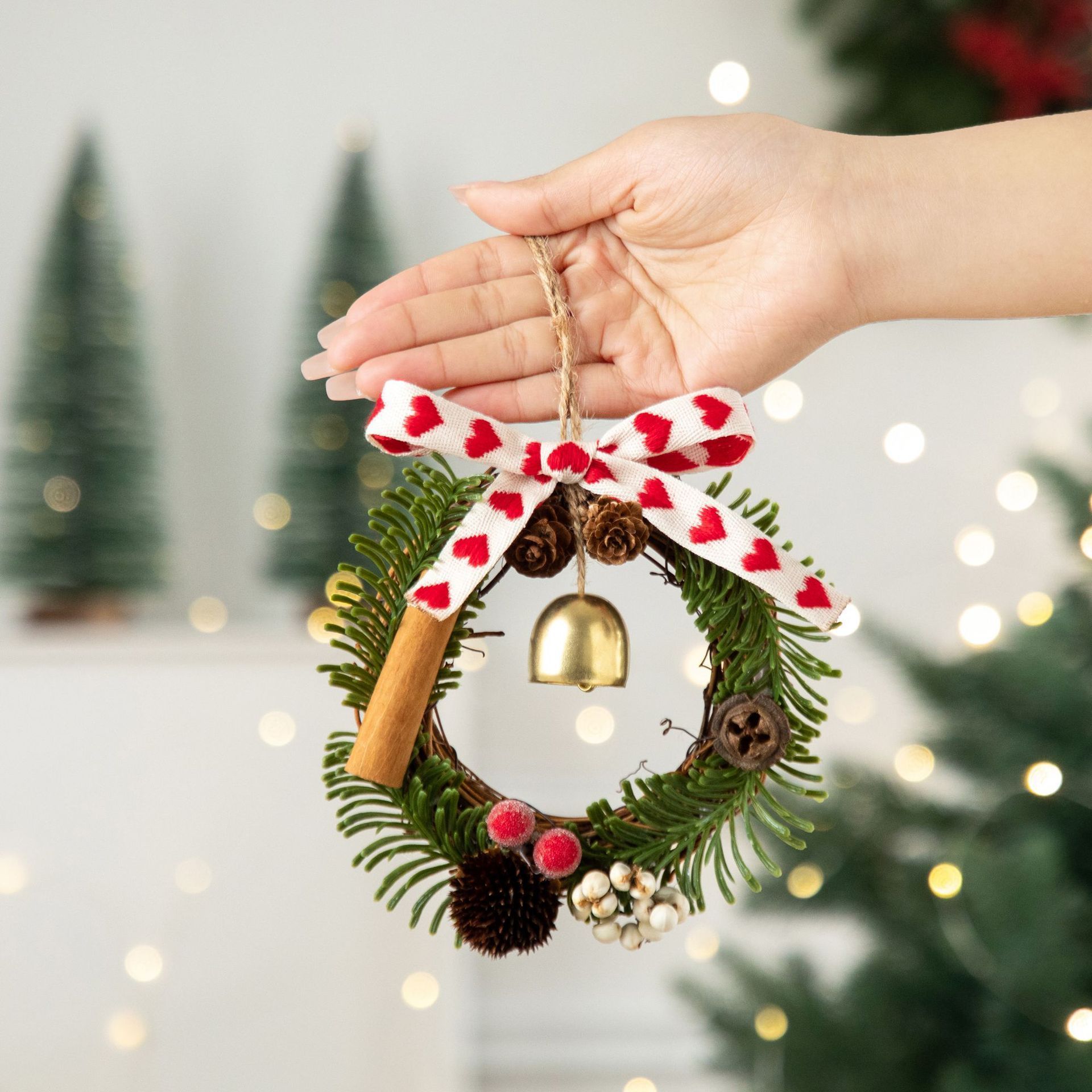 Heart Shaped Christmas Wreath Hanging Decoration — image 1