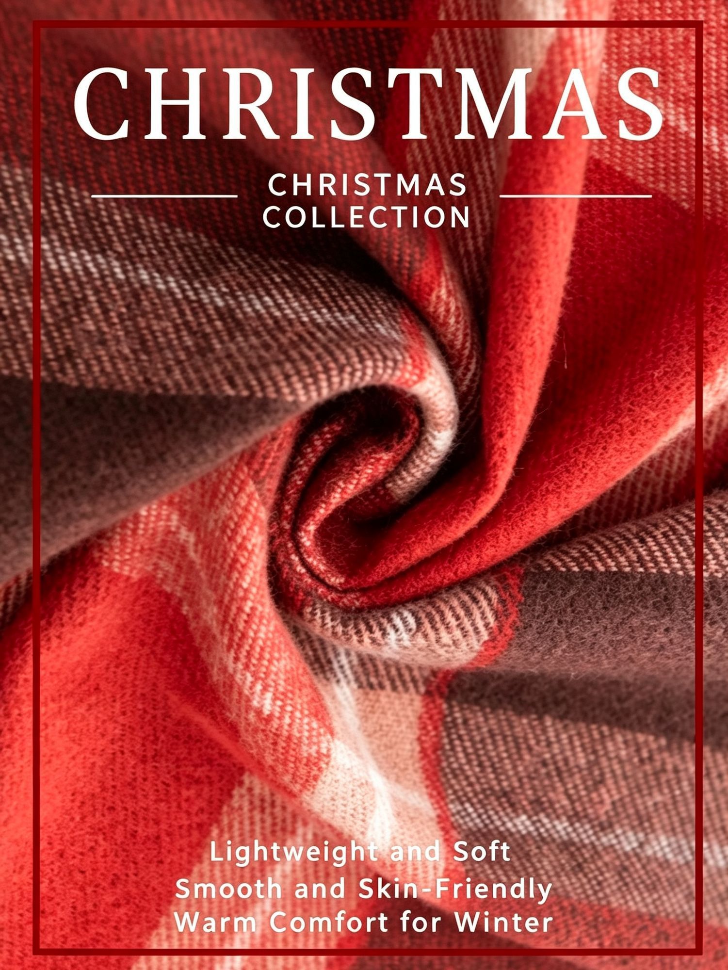 Christmas Themed Grid Warm Scarf view 2