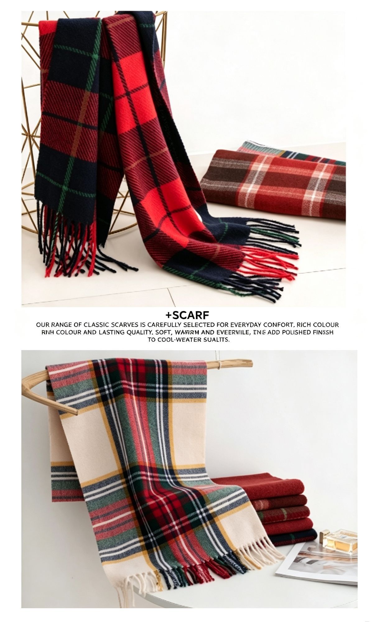 Christmas Themed Grid Warm Scarf view 11