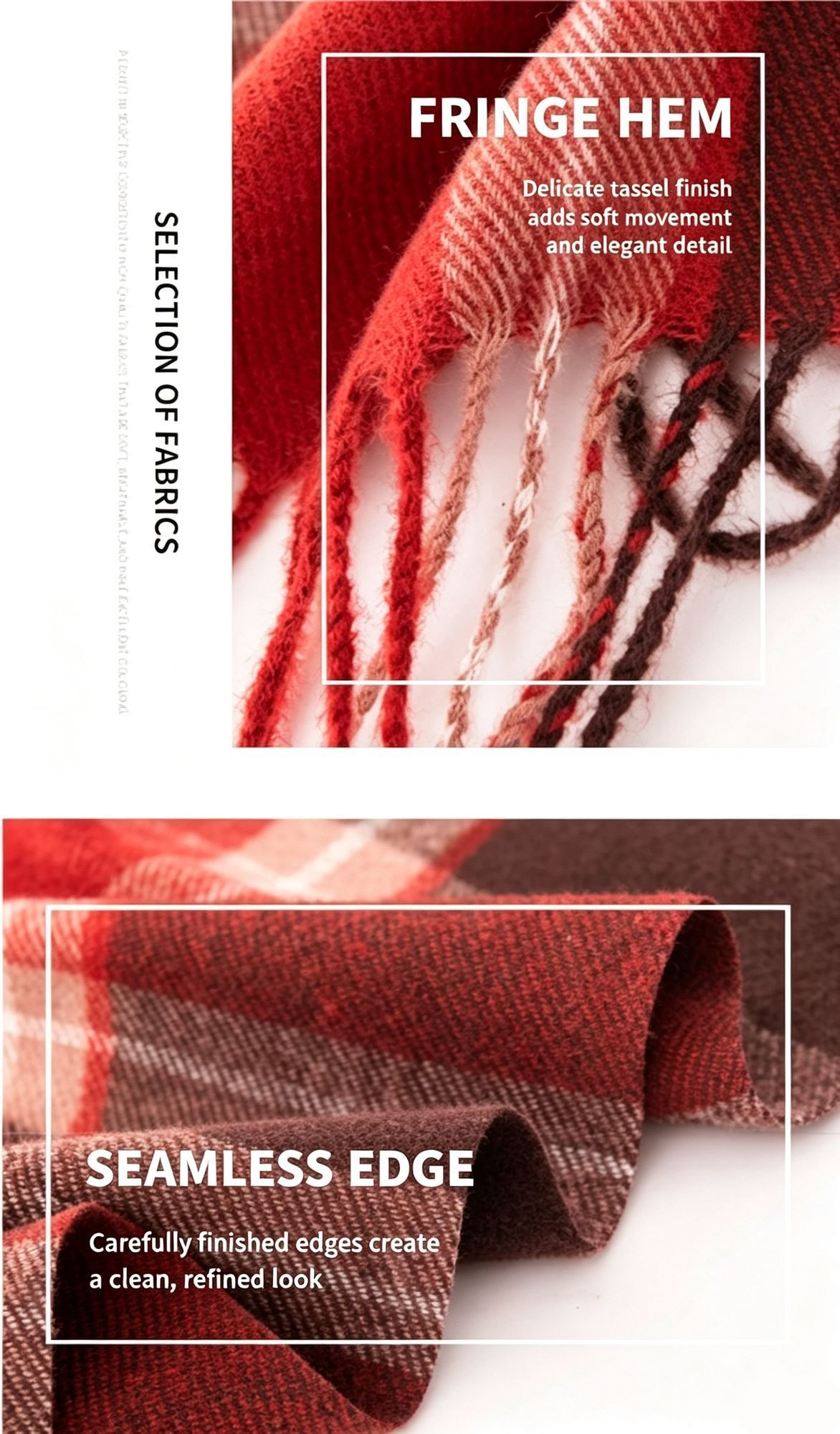 Xmas Red Green Check Scarf view 6