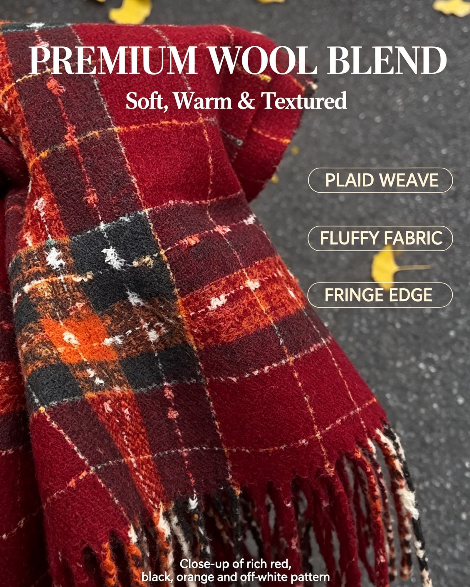 Women’s Warm Rhombus Pattern Scarf view 3