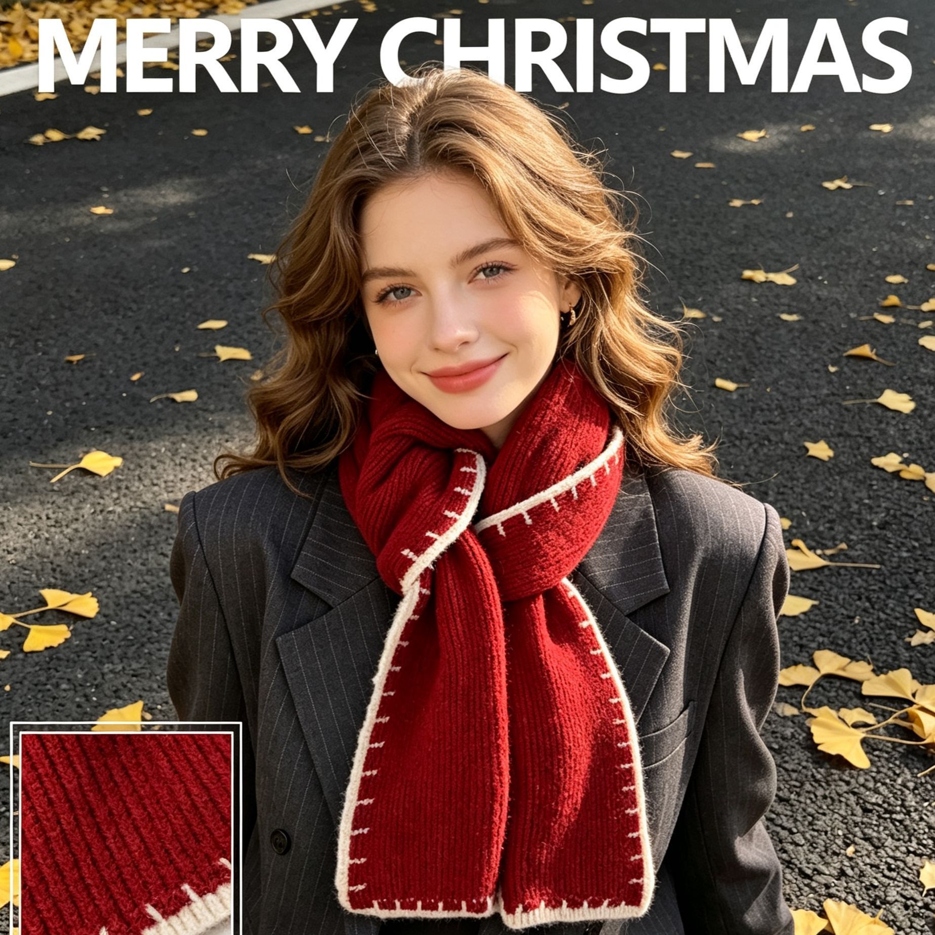 Solid Red Minimalist Women’s Scarf