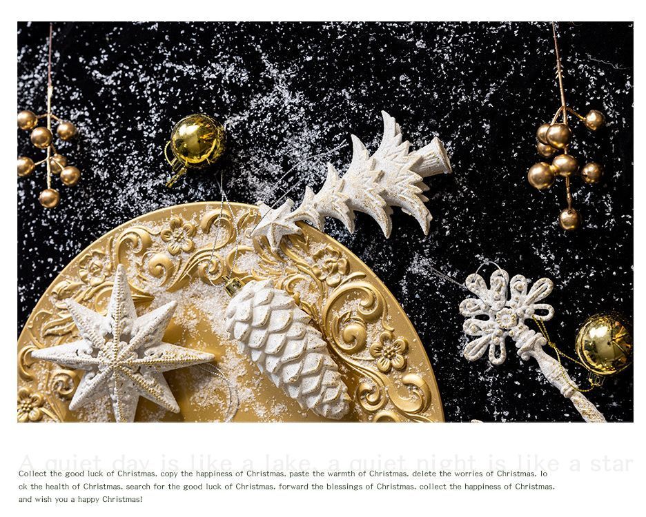 White Gold Key Design Festive Hanging Charms view 5