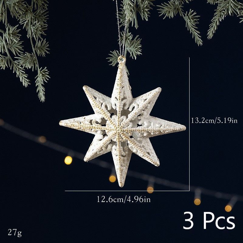 White Gold Octagonal Star Bauble Hangings — image 1