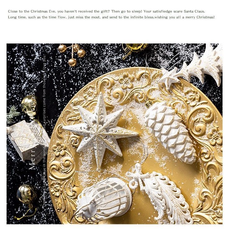 White Gold Mini Christmas Tree Shaped Ornaments view 4