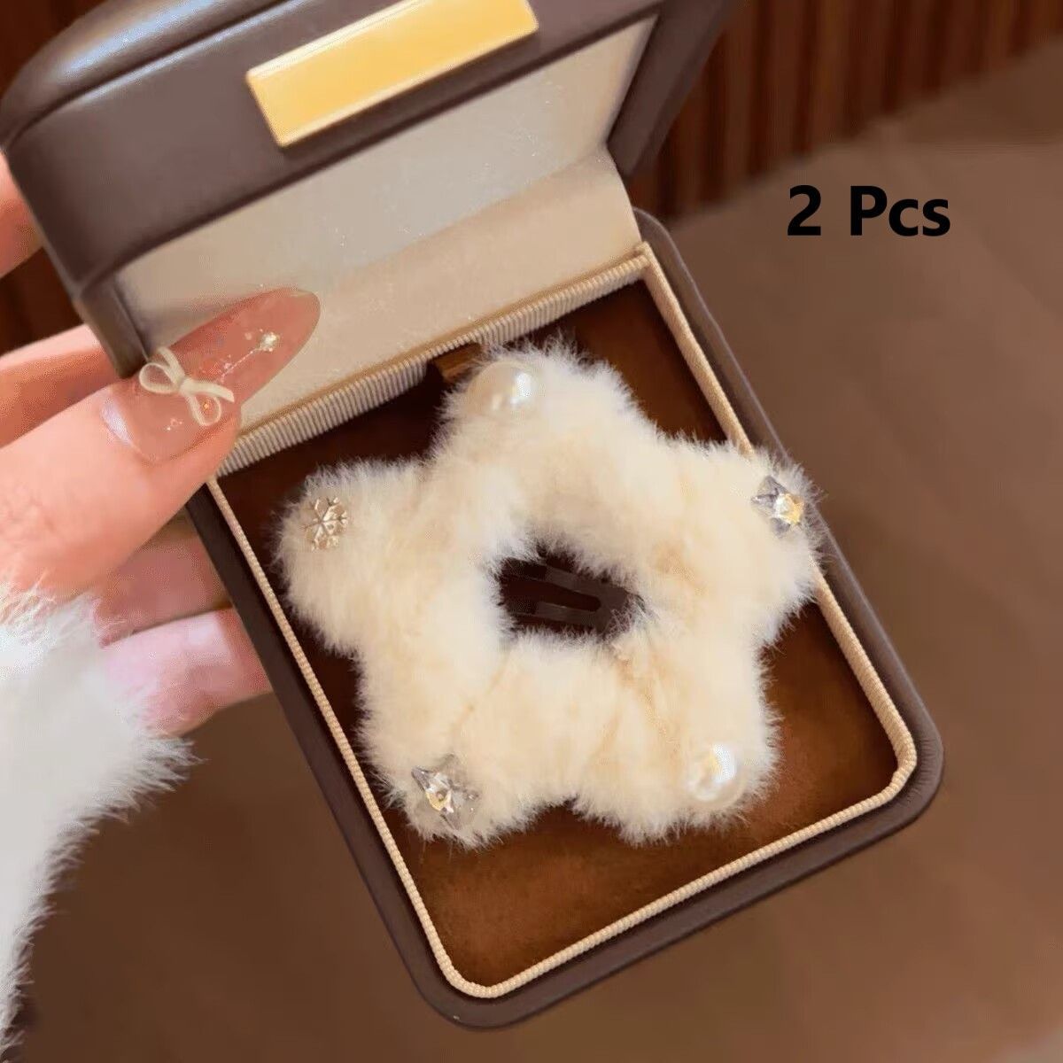 Star‑Shaped Plush Bangs Hair Clips