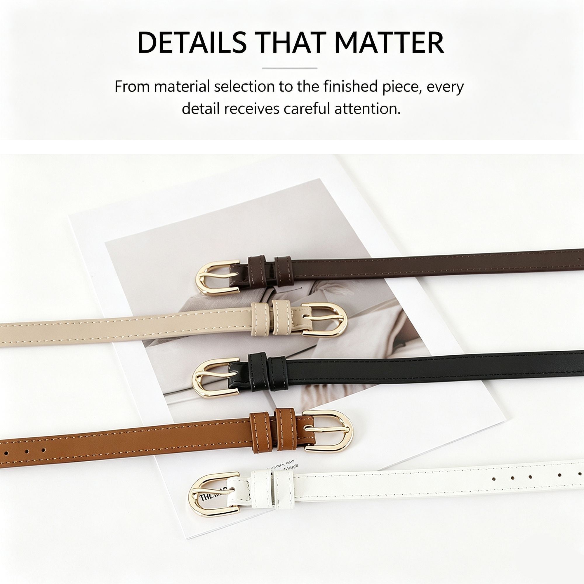 Women’s Vintage Trimmed Soft Leather Belt view 4