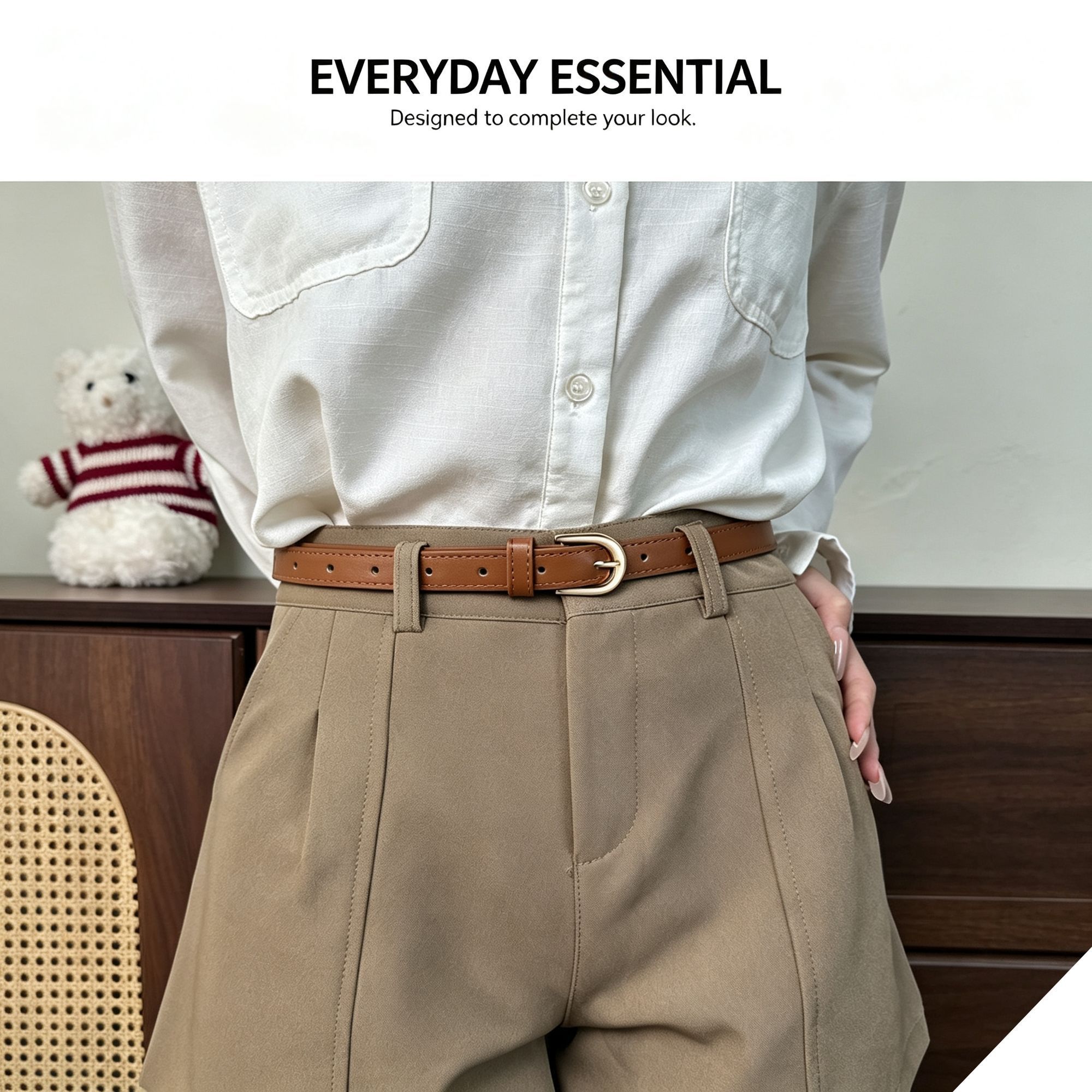 Women’s Vintage Trimmed Soft Leather Belt view 5