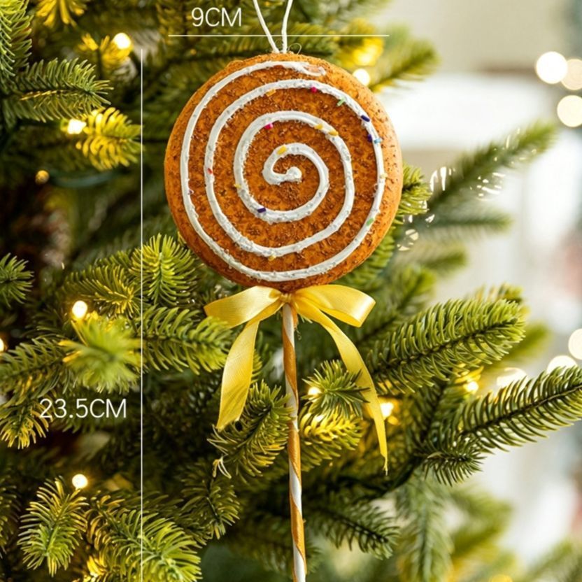 Foam Gingerbread Lollipop Hanging Pendant — image 1