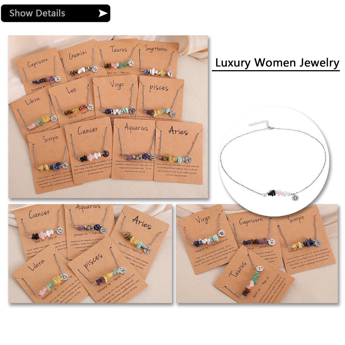 Constellation Chip Natural Stone Necklace view 3
