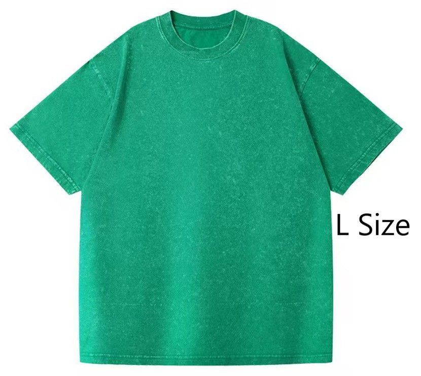 Heavyweight 230gsm Washed Cotton T Shirt Vintage Unisex Casual Top Ideal