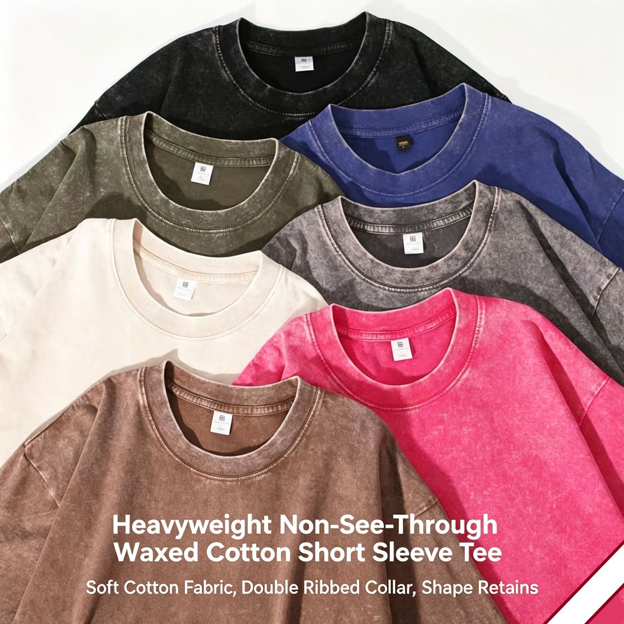 Heavyweight 230gsm Washed Cotton T Shirt Vintage Unisex Casual Top Ideal view 3