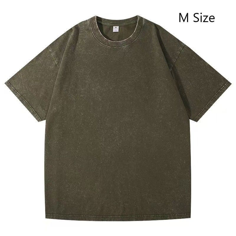 Thick Retro Washed Cotton T‑Shirt Unisex Daily Wear Ideal Christmas Gifting