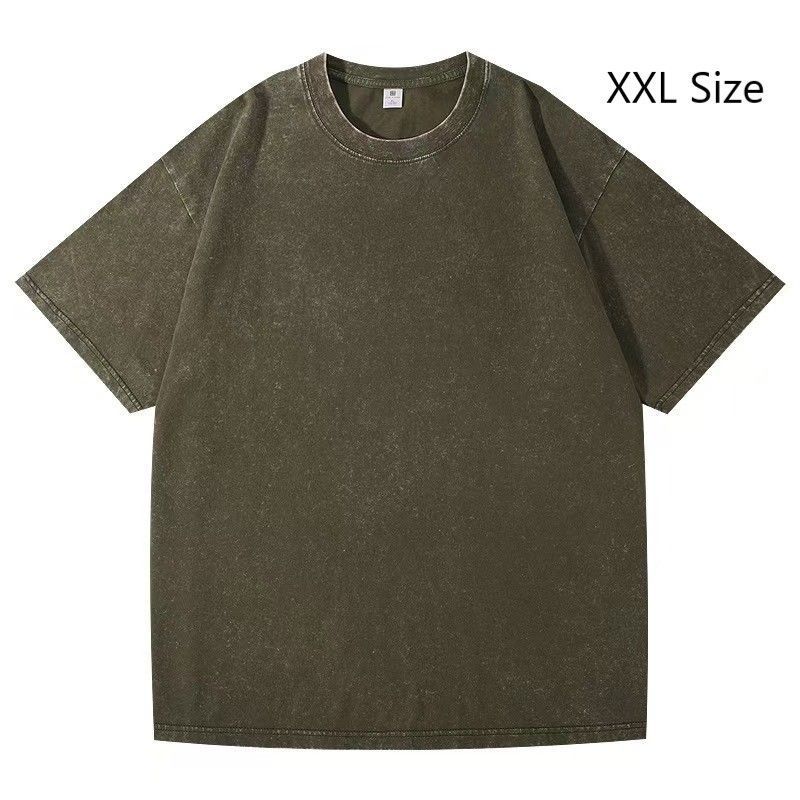 230gsm Washed Retro Heavy Cotton T‑Shirt Unisex Casual Top Recommended