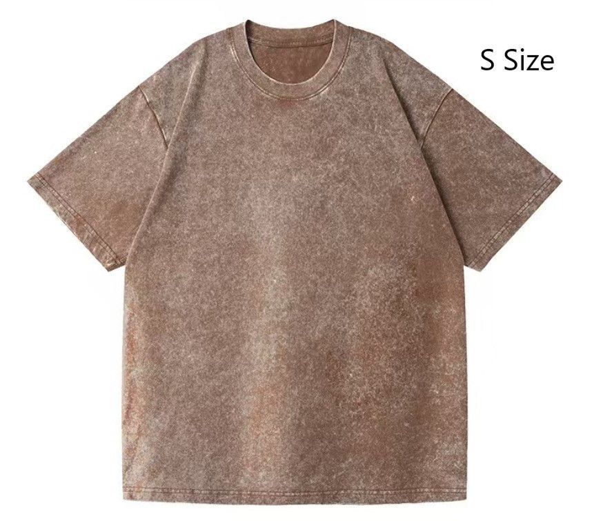 Heavy Washed Vintage Cotton T‑Shirt 230gsm Unisex Basic Top Suitable for