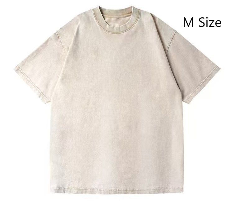 Heavyweight Retro Pre‑Washed Cotton T‑Shirt Unisex Versatile Top Great