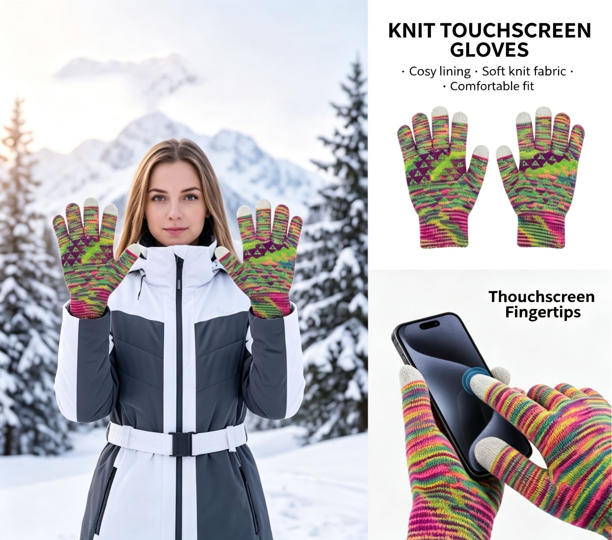 Anti‑Slip Touch Screen Sports Gloves Secure Hand Grip for Hiking Cycling view 3