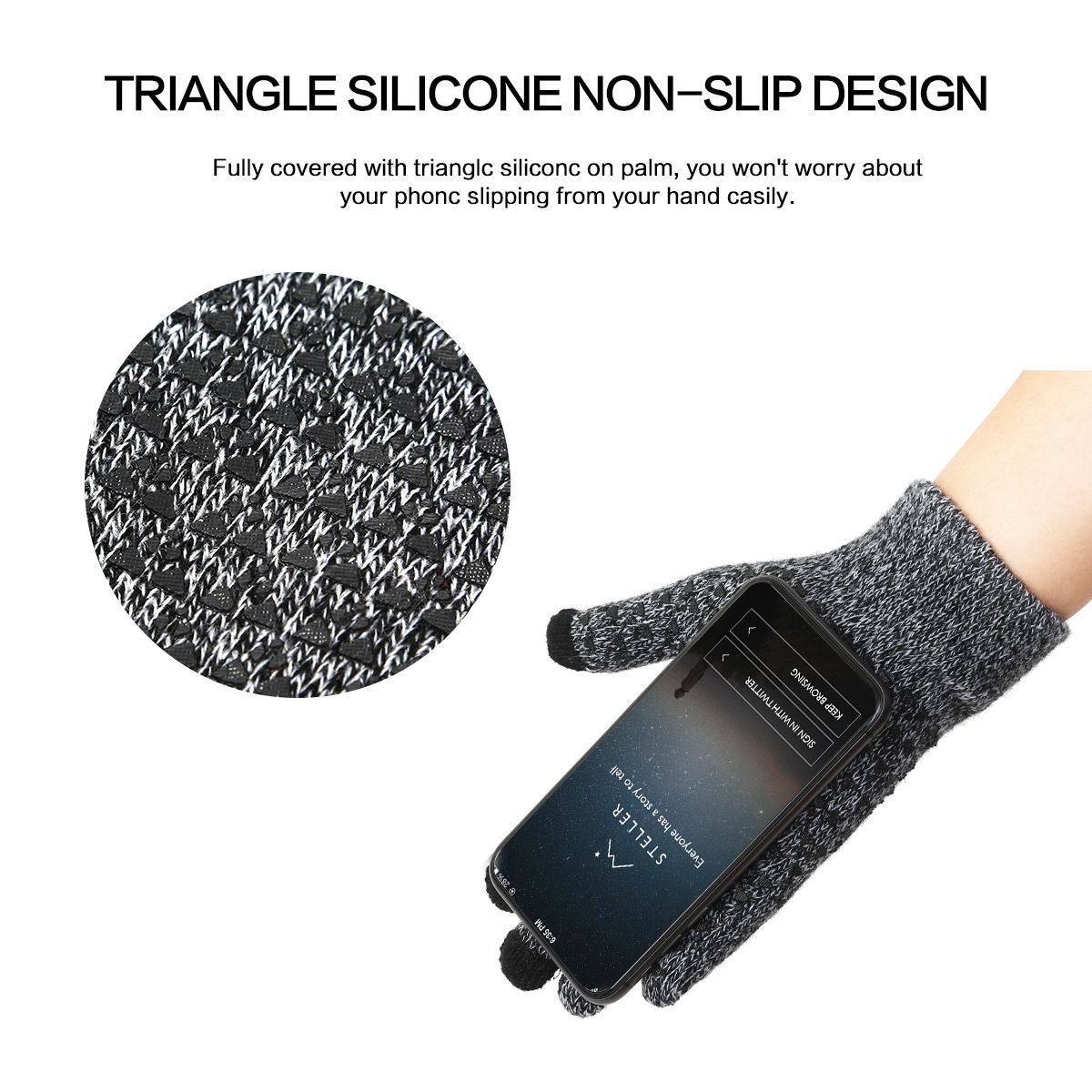 Oversized Pattern Anti‑Slip Touch Gloves Firm Hand Grip for Gym Fitness view 8