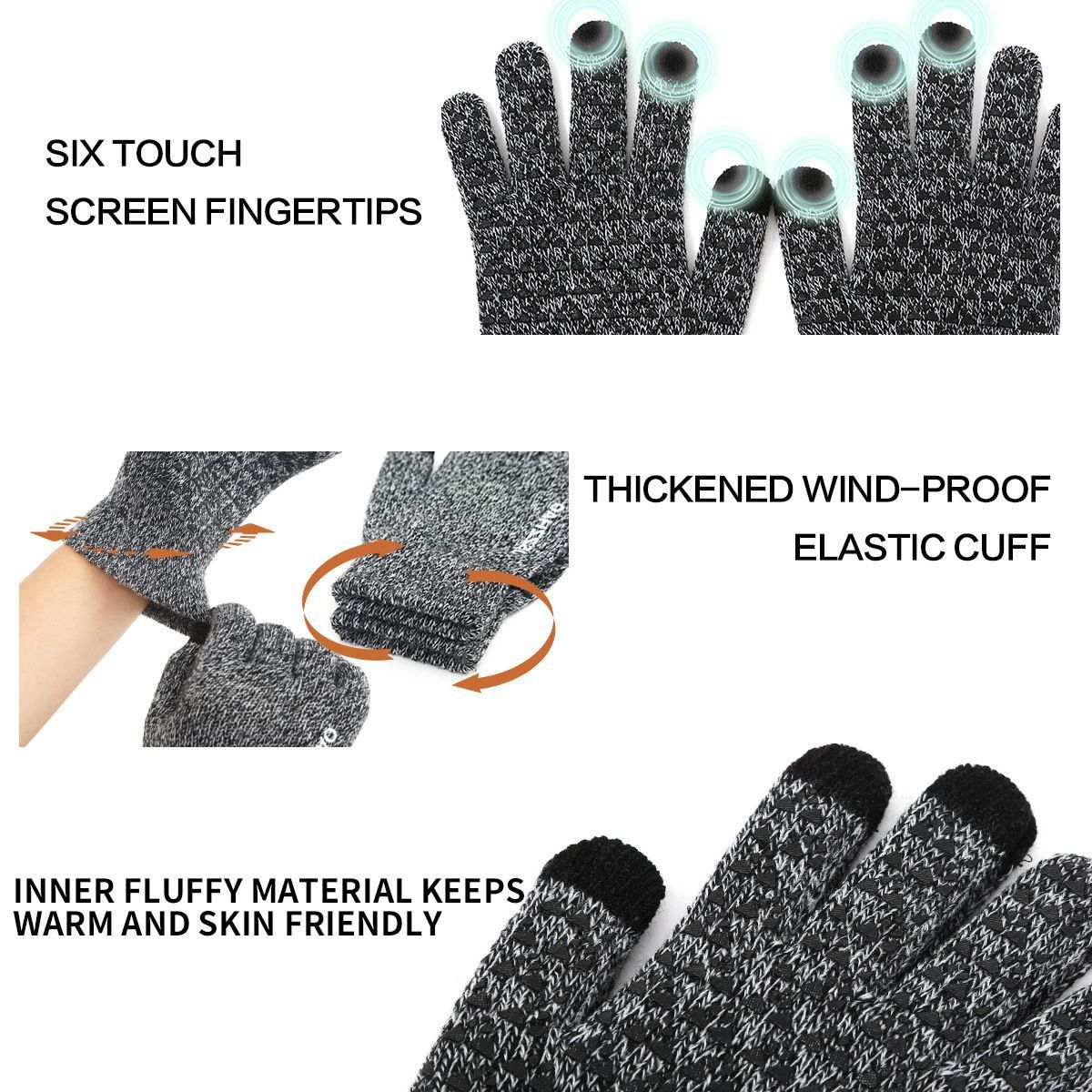 Big Texture Non‑Slip Touch‑Compatible Gloves Reliable Grip for Riding Hiking view 7