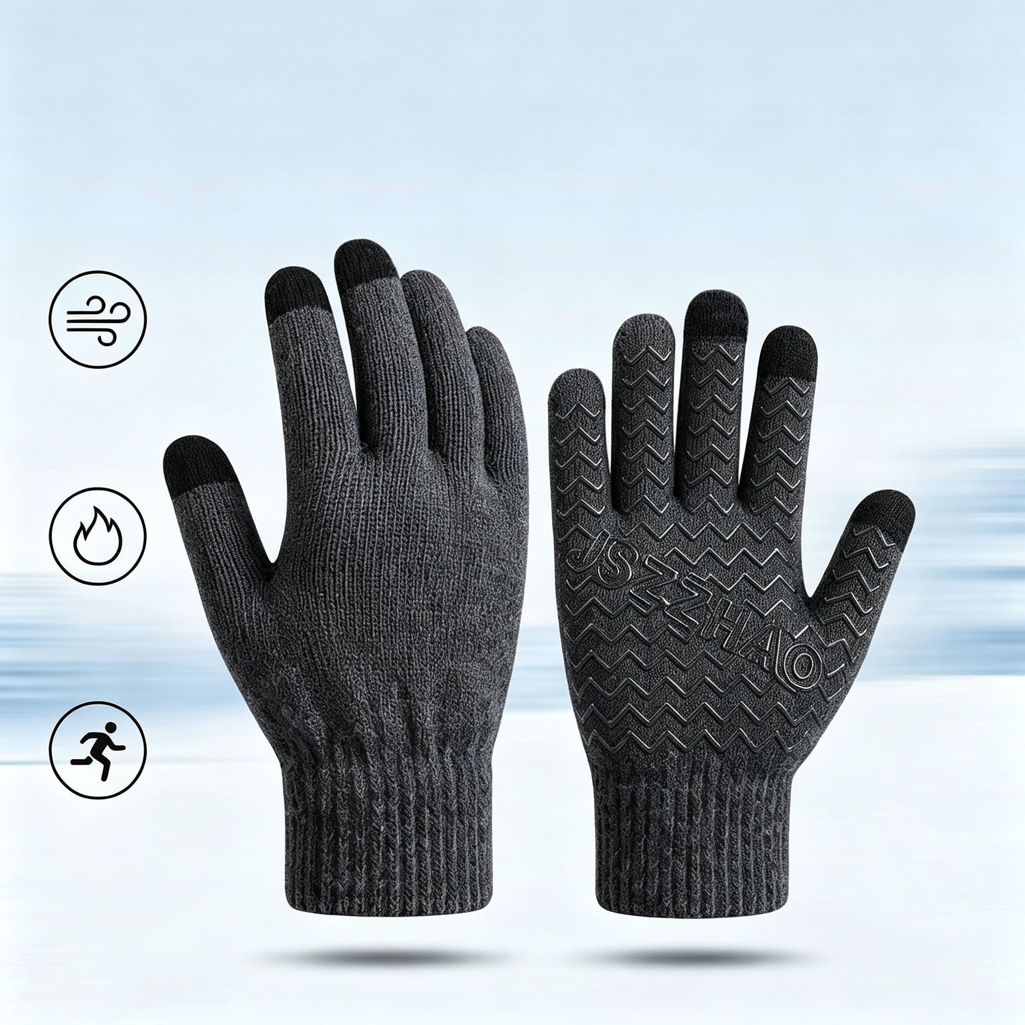 Pineapple Texture Anti‑Slip Touch Screen Gloves Firm Palm Grip for Hiking