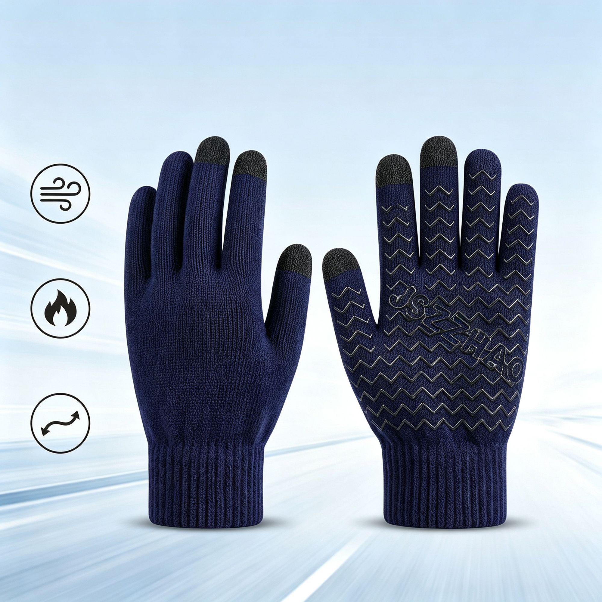 Pineapple Grain Non‑Slip Touch‑Screen Outdoor Gloves Strong Grip for Gym