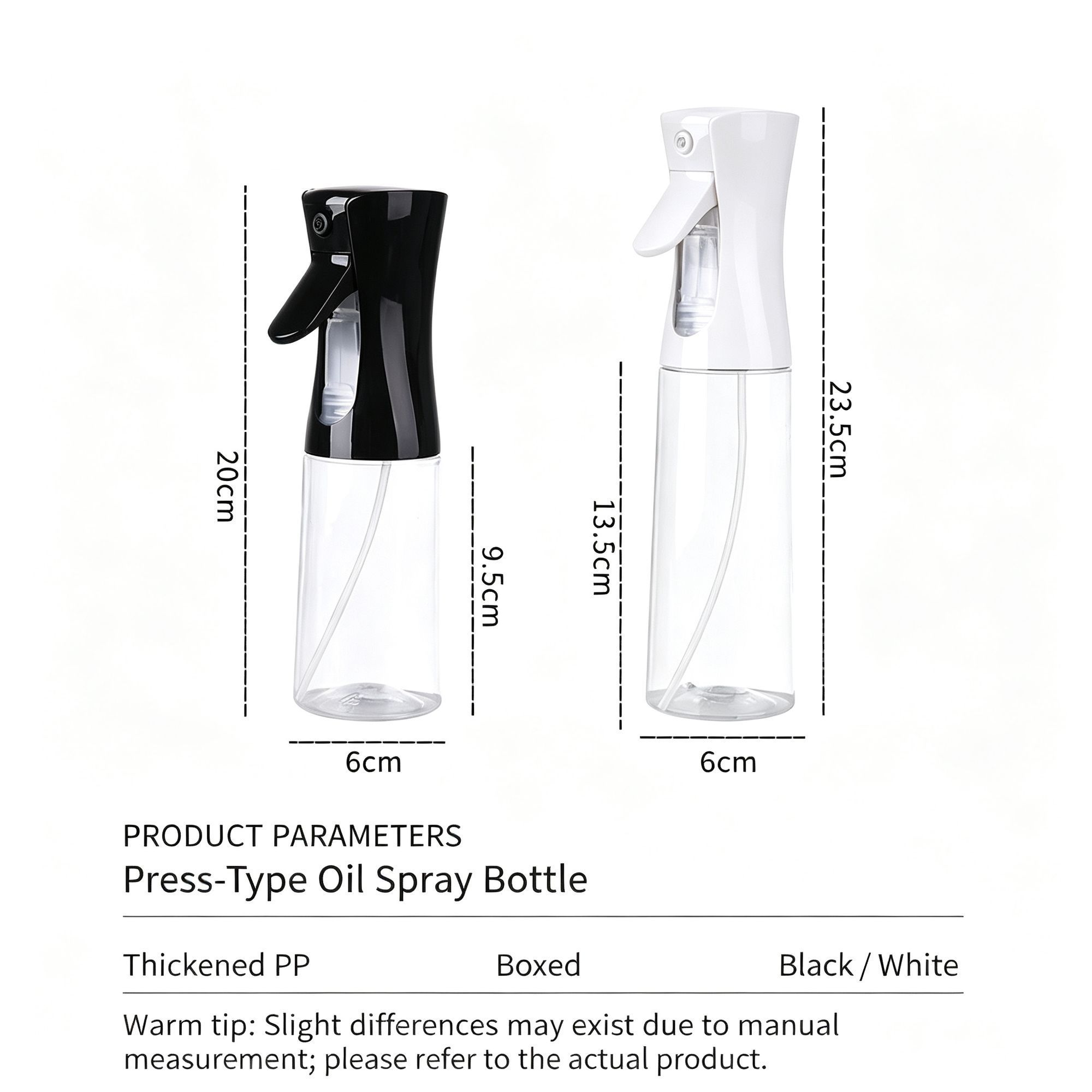 Press‑Style Mist Oil Sprayer Transparent Plastic Cooking Oil Dispenser Fitness view 4