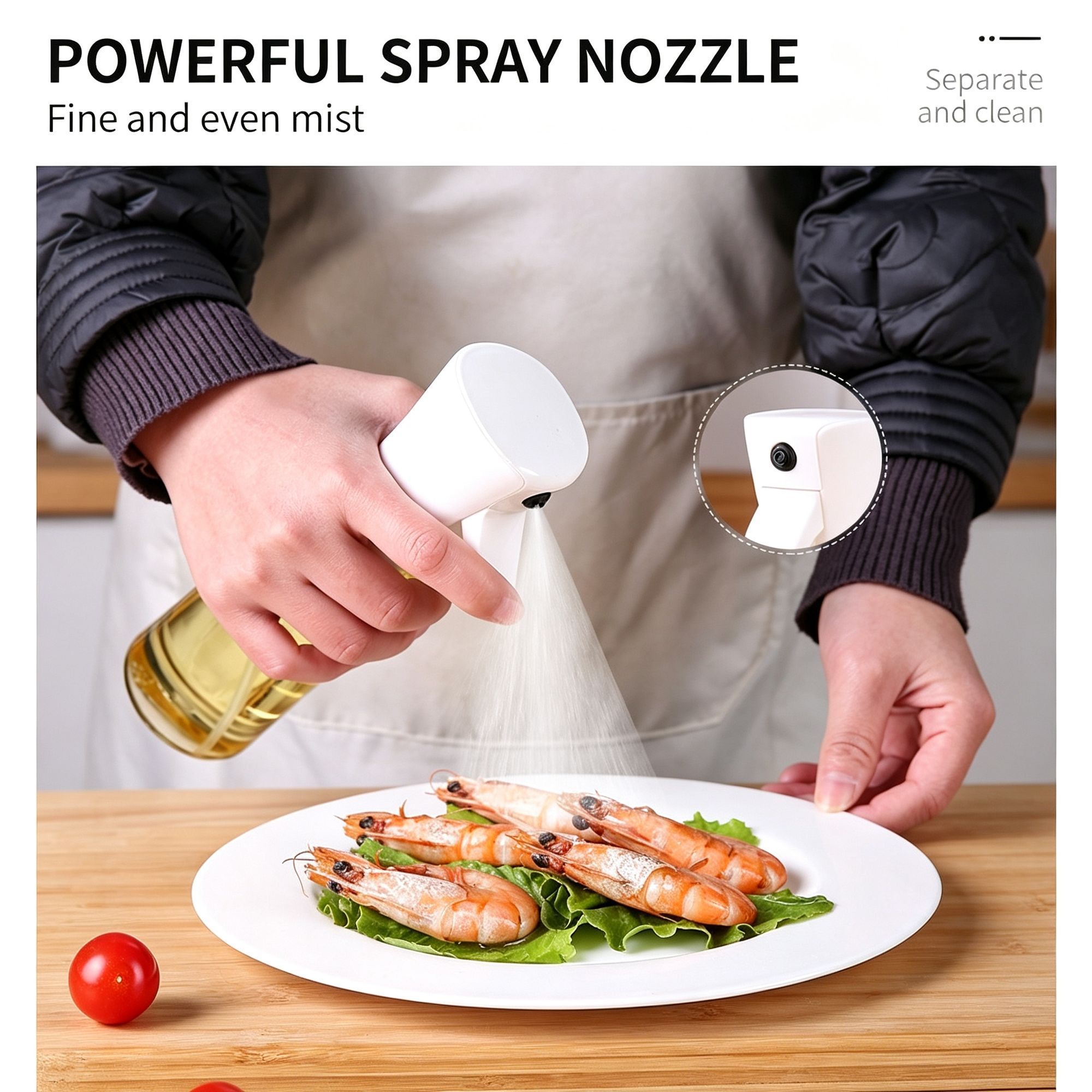 Press‑Style Mist Oil Sprayer Transparent Plastic Cooking Oil Dispenser Fitness view 5
