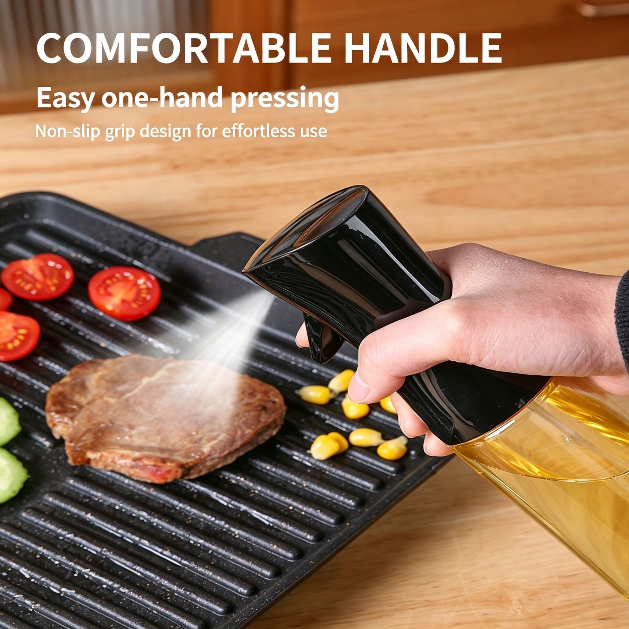 Press‑Style Mist Oil Sprayer Transparent Plastic Cooking Oil Dispenser Fitness view 6