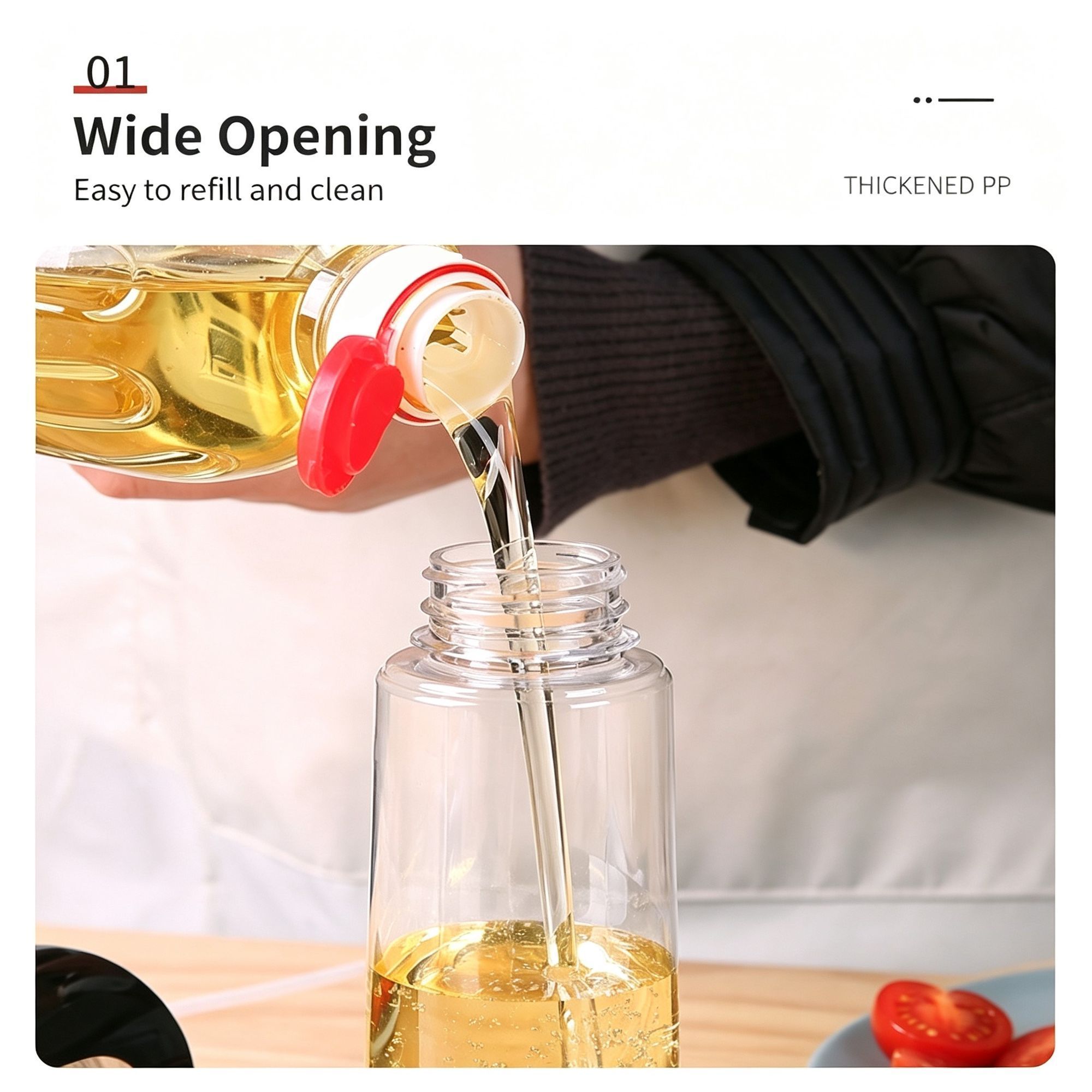 Press‑Style Mist Oil Sprayer Transparent Plastic Cooking Oil Dispenser Fitness view 7