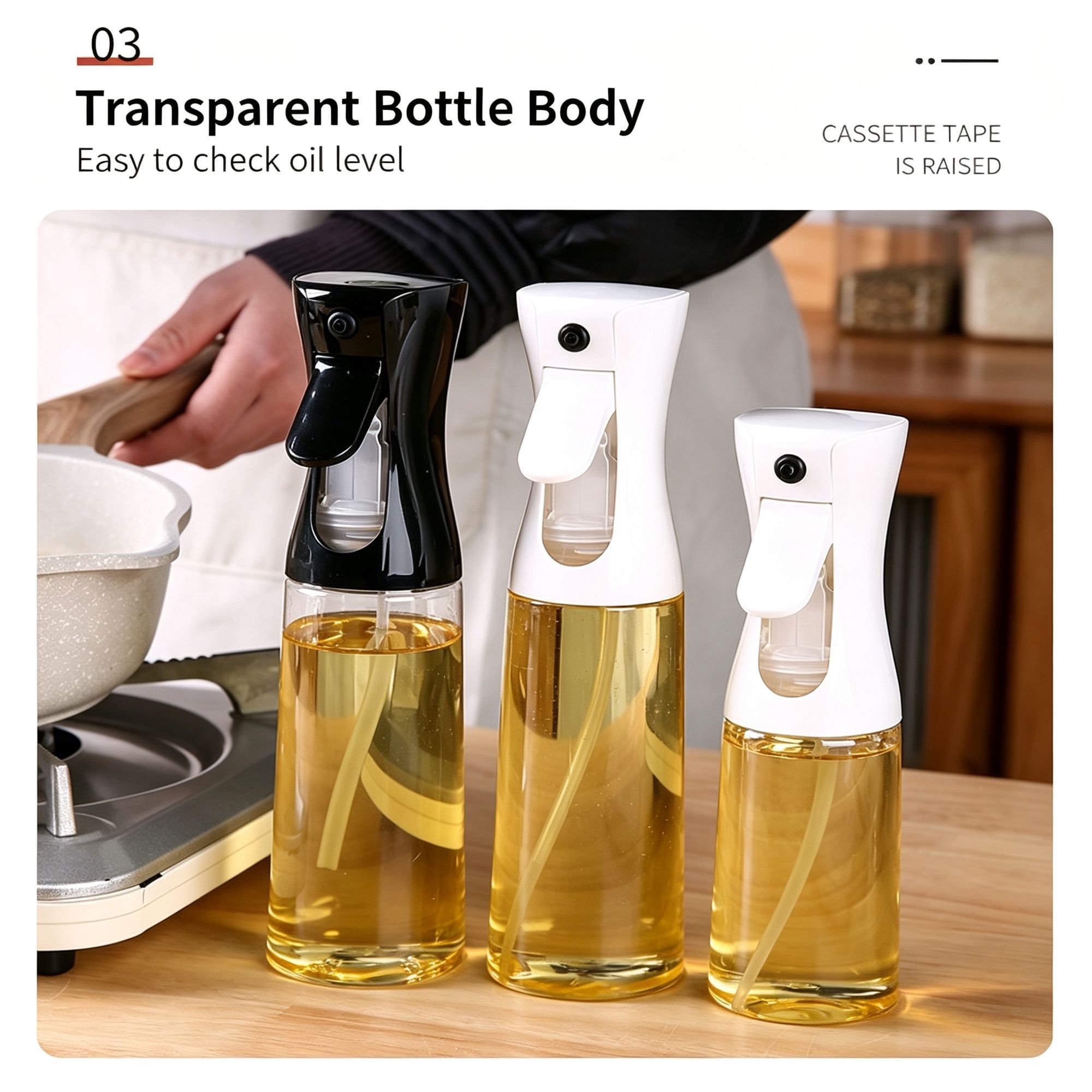 Press‑Style Mist Oil Sprayer Transparent Plastic Cooking Oil Dispenser Fitness view 9