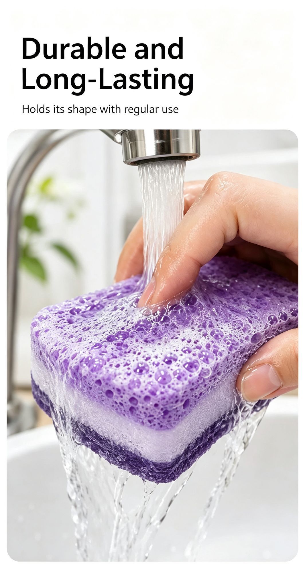 Reusable Seaweed Sponge Scouring Cloth Double Sided Cotton Kitchen Dish view 7