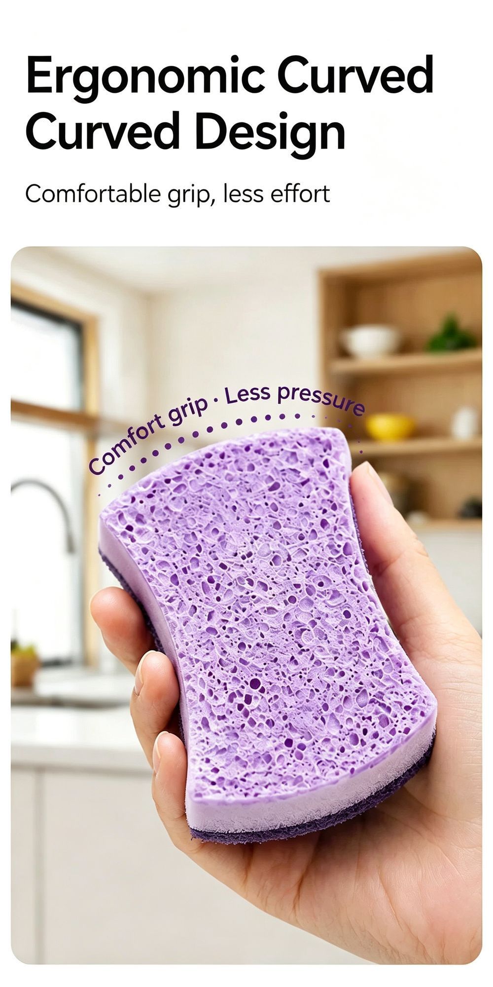 Reusable Seaweed Sponge Scouring Cloth Double Sided Cotton Kitchen Dish view 8