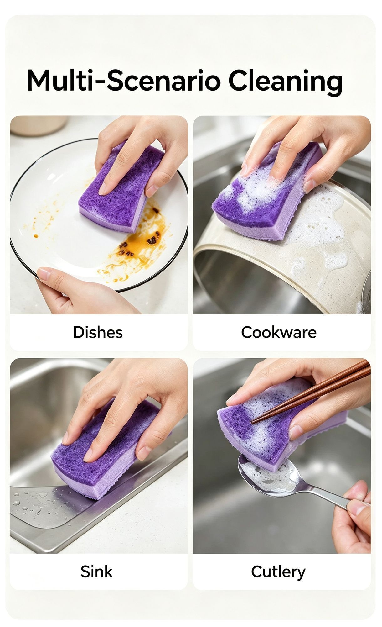 Bulk Value Seaweed Sponge Dish Cloth Double Sided Cotton Kitchen Scouring Pad view 9