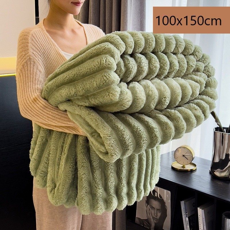 Mini Portable Rabbit Plush Blanket Thick Flannel Travel Knee Throw Kids — image 1