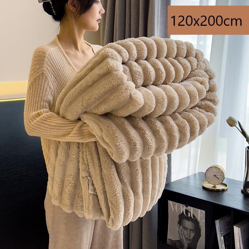 Cozy Rabbit Plush Nap Blanket Thickened Flannel Milk Fleece Office Leg Throw — image 1