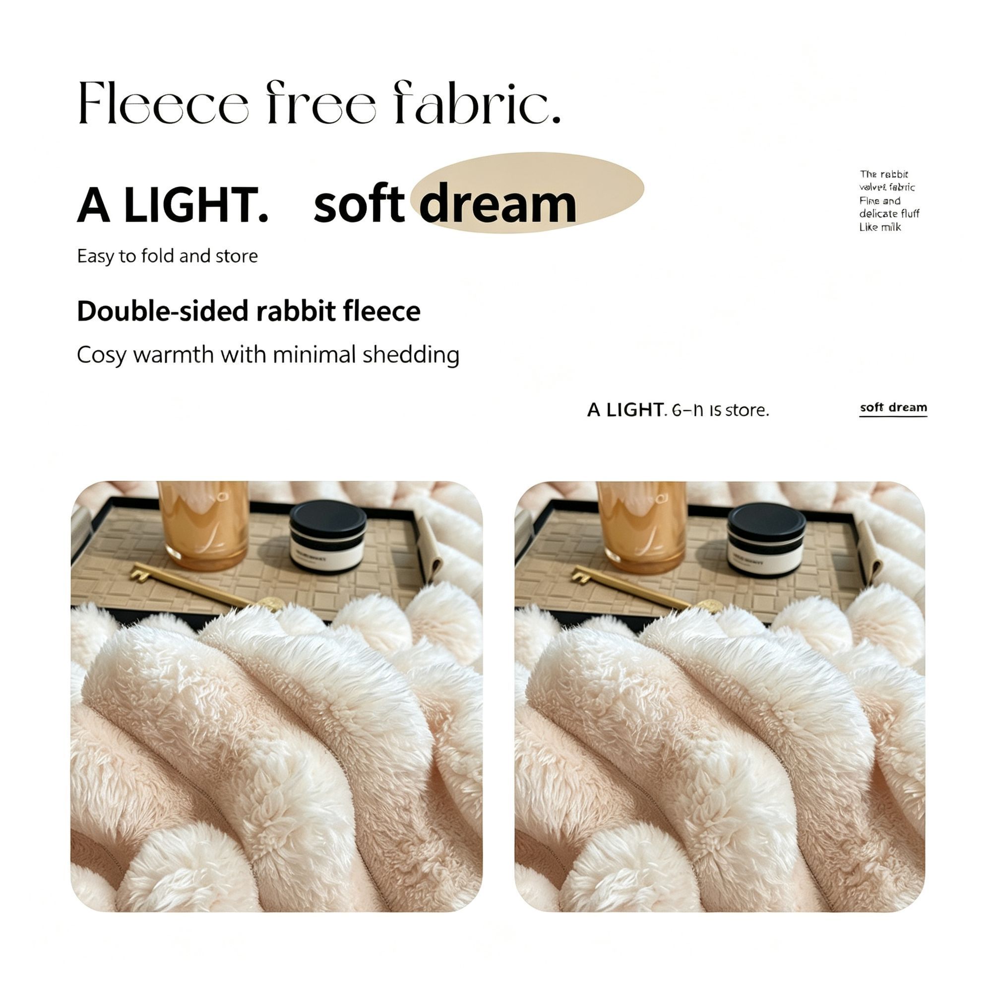 Cozy Rabbit Plush Nap Blanket Thickened Flannel Milk Fleece Office Leg Throw view 5