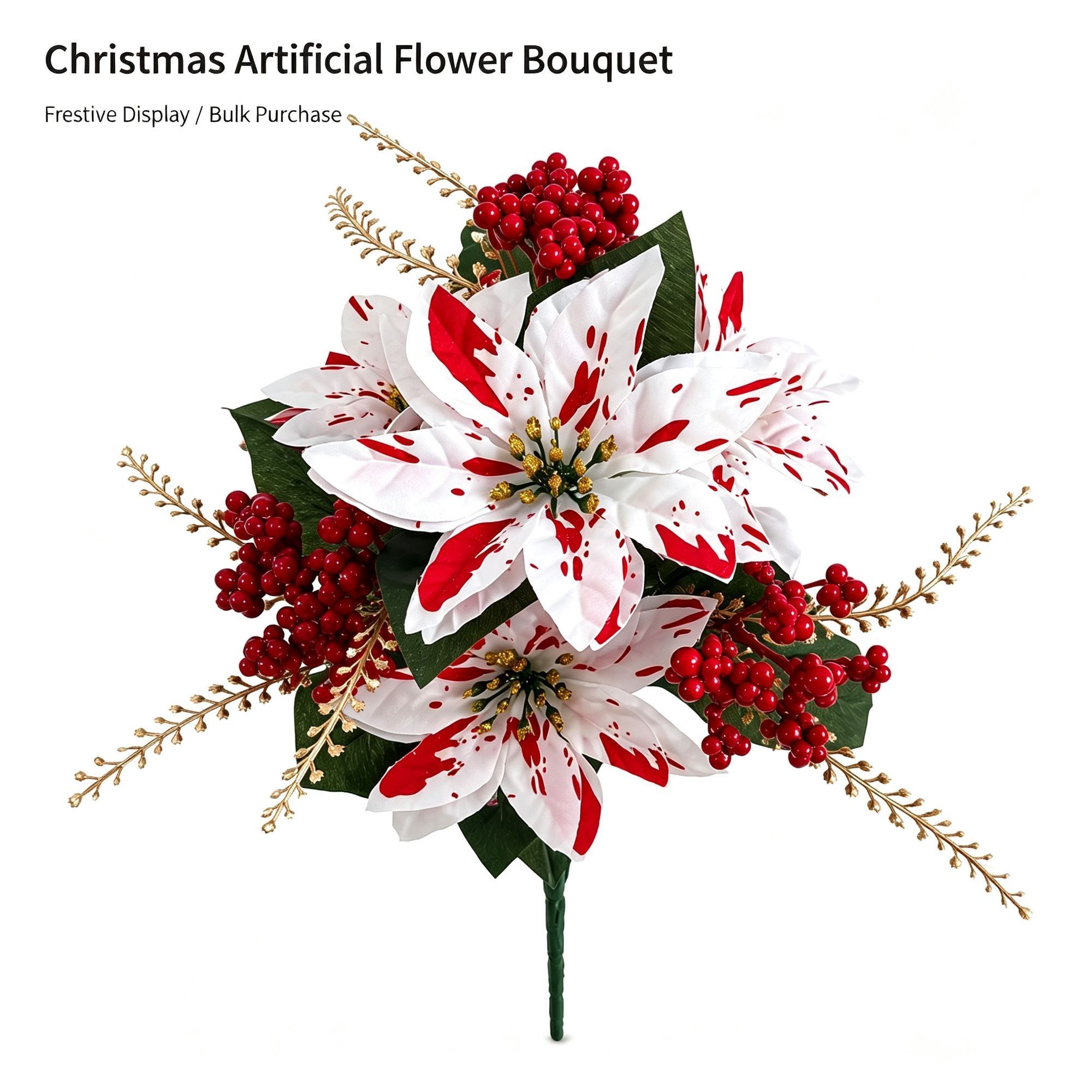 Christmas Artificial Flower Bouquet DIY Floral Bundle Home Decoration SD05 2 — image 1