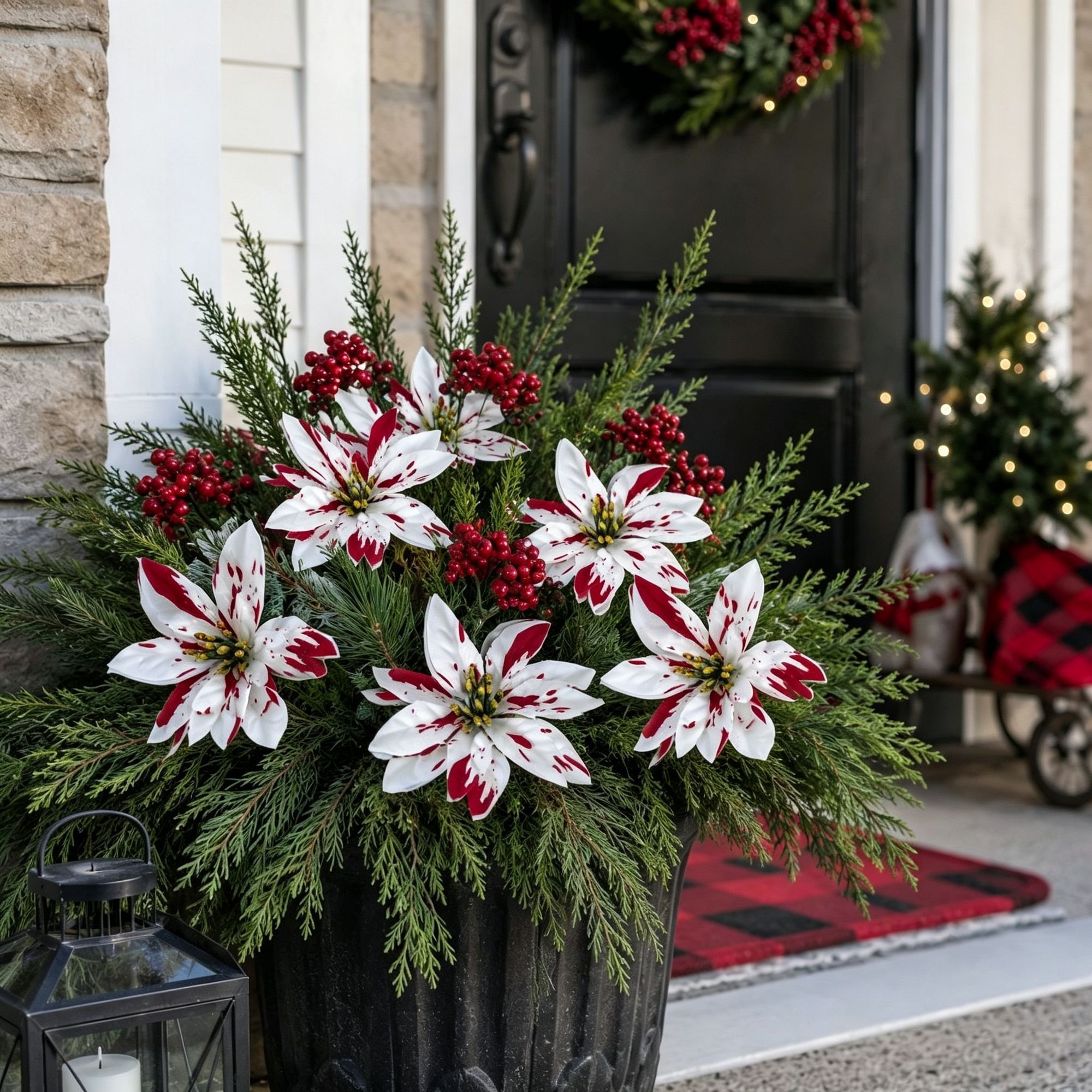 Artificial Christmas Pine Stem Floral Pick DIY Holiday Wreath Decor SD59 2 Pcs view 7