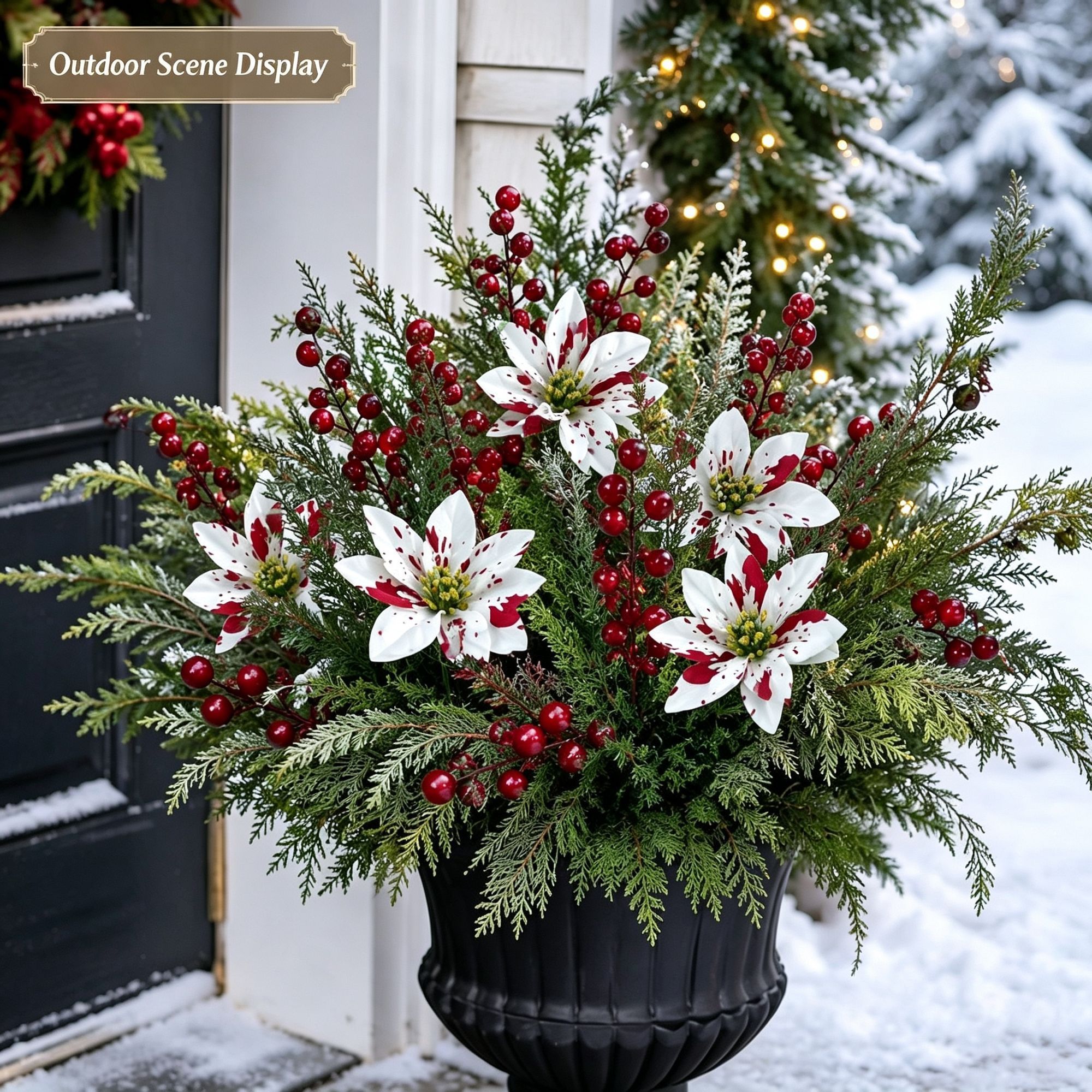 Christmas Pine Needle Spray Stem Artificial Floral Craft Supply SD60 2 Pcs view 9