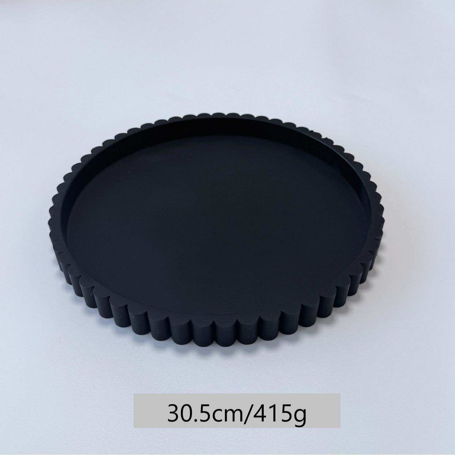 Wavy Edge Silicone Round Vanity Tray Jewelry Trinket Holder Aroma Base Black — image 1