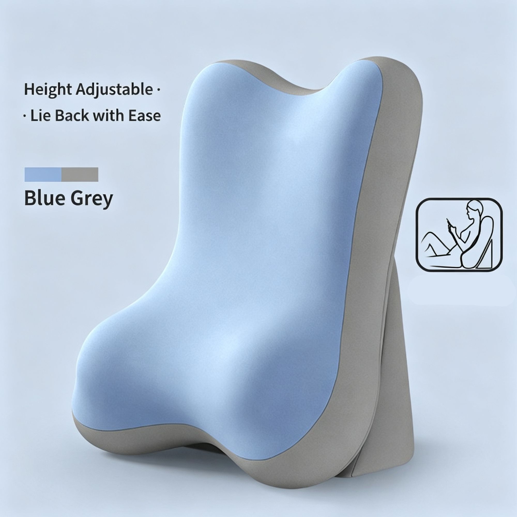 Multi-Function Split Back Support Pillow Bed Sofa Reading Cushion Neck Lumbar