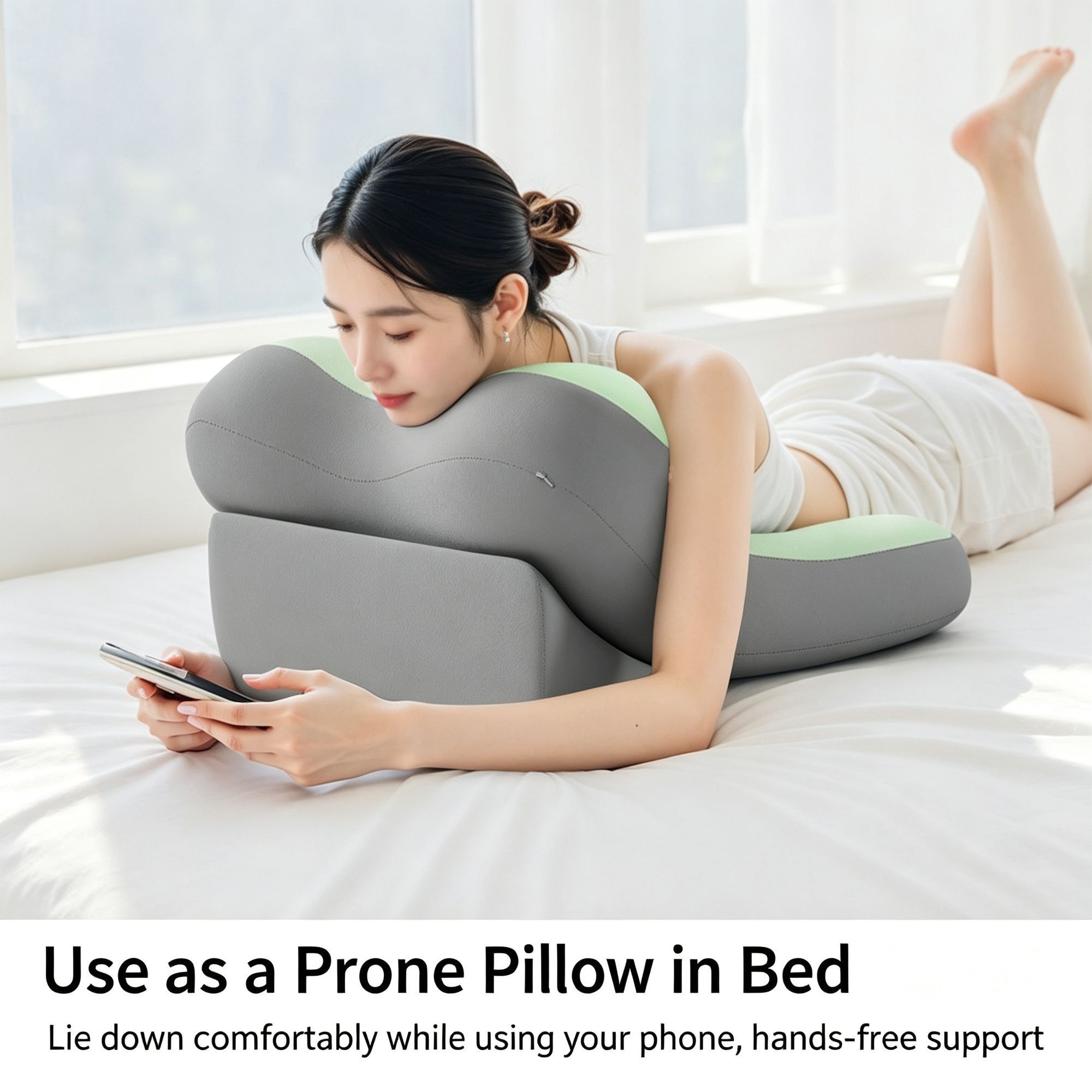 Detachable Bed Rest Cushion with Neck Waist Support Multifunctional Back view 7