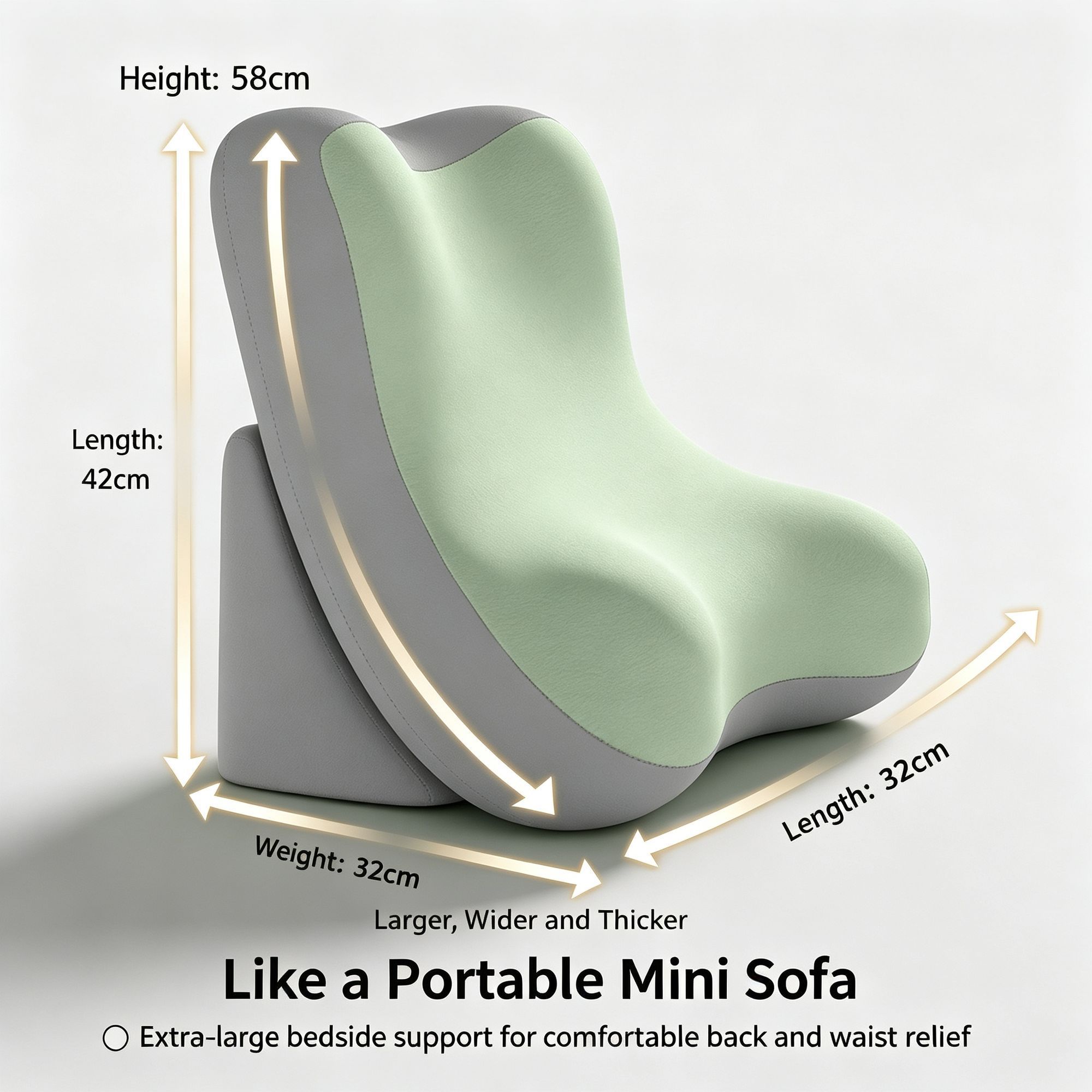 Detachable Bed Backrest Pillow with Neck Waist Support Multifunctional Sofa view 3