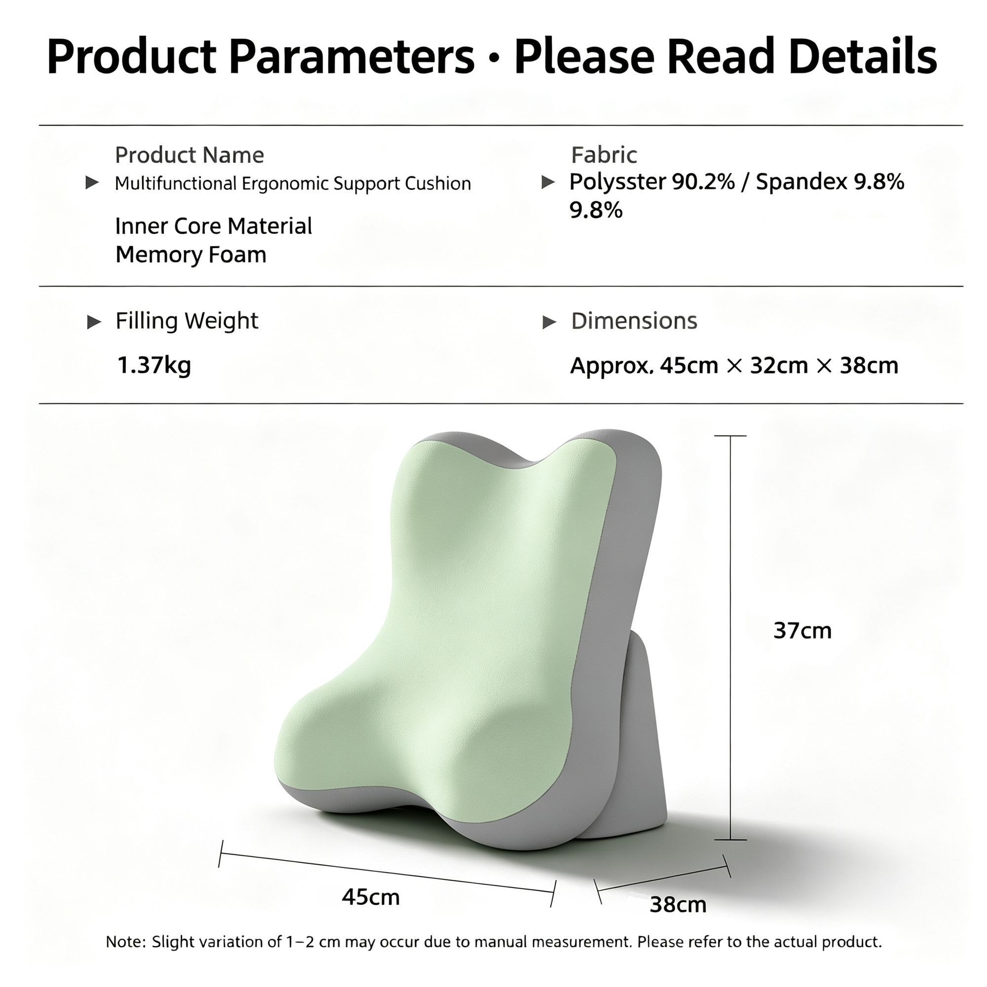 Detachable Bed Backrest Pillow with Neck Waist Support Multifunctional Sofa view 12