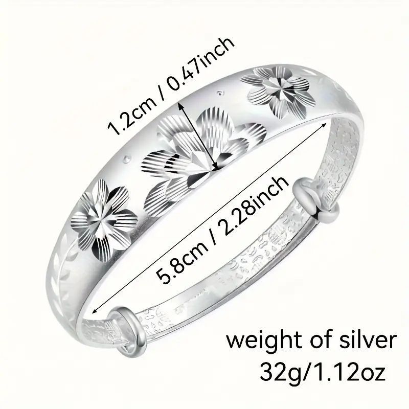 Retro Sunflower Bracelet for Women Solid Push-Pull Adjustable Bangle Elderly view 4
