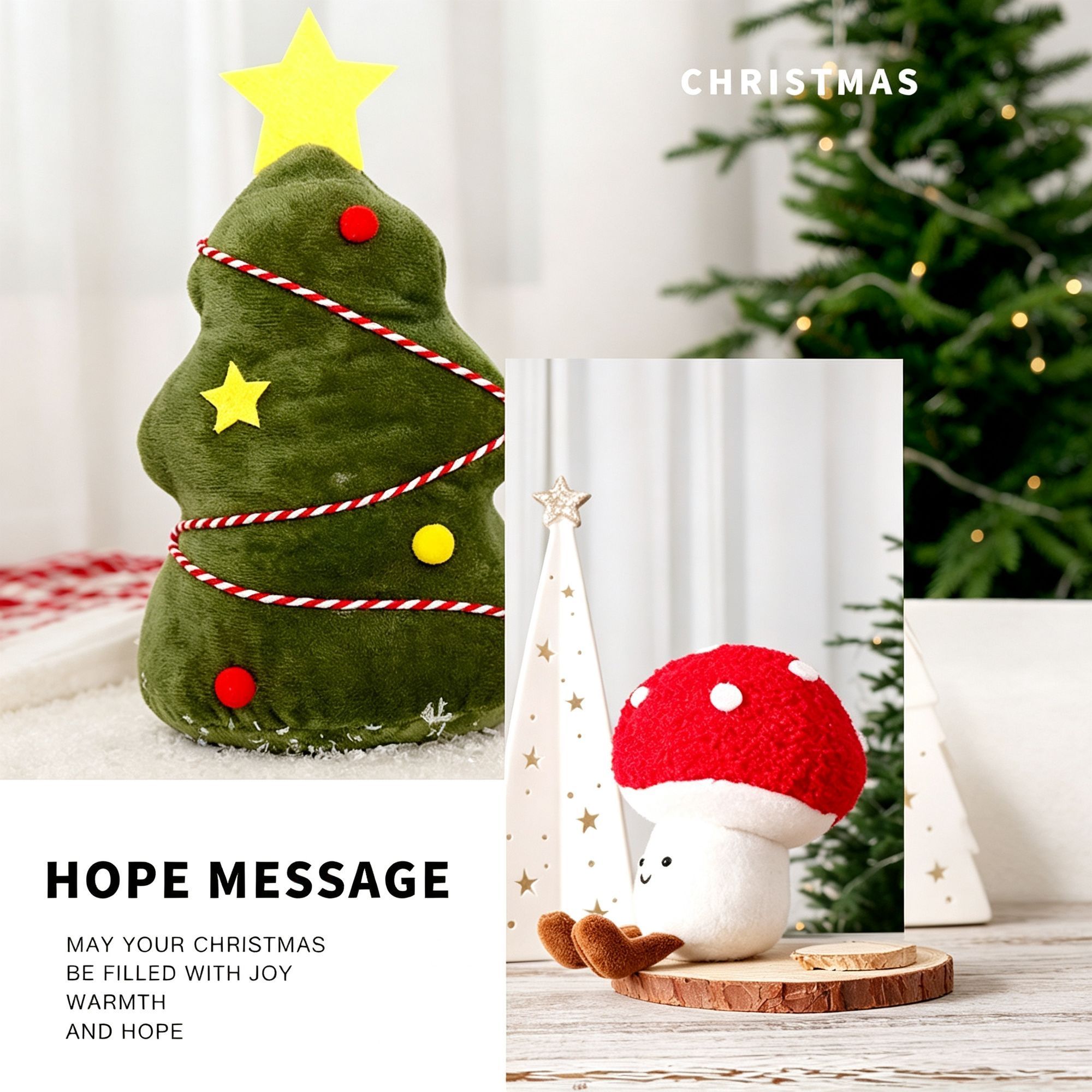 Christmas Tree Shaped Cute Plush Ornament Doll Pendant Holiday Decor Gift view 6