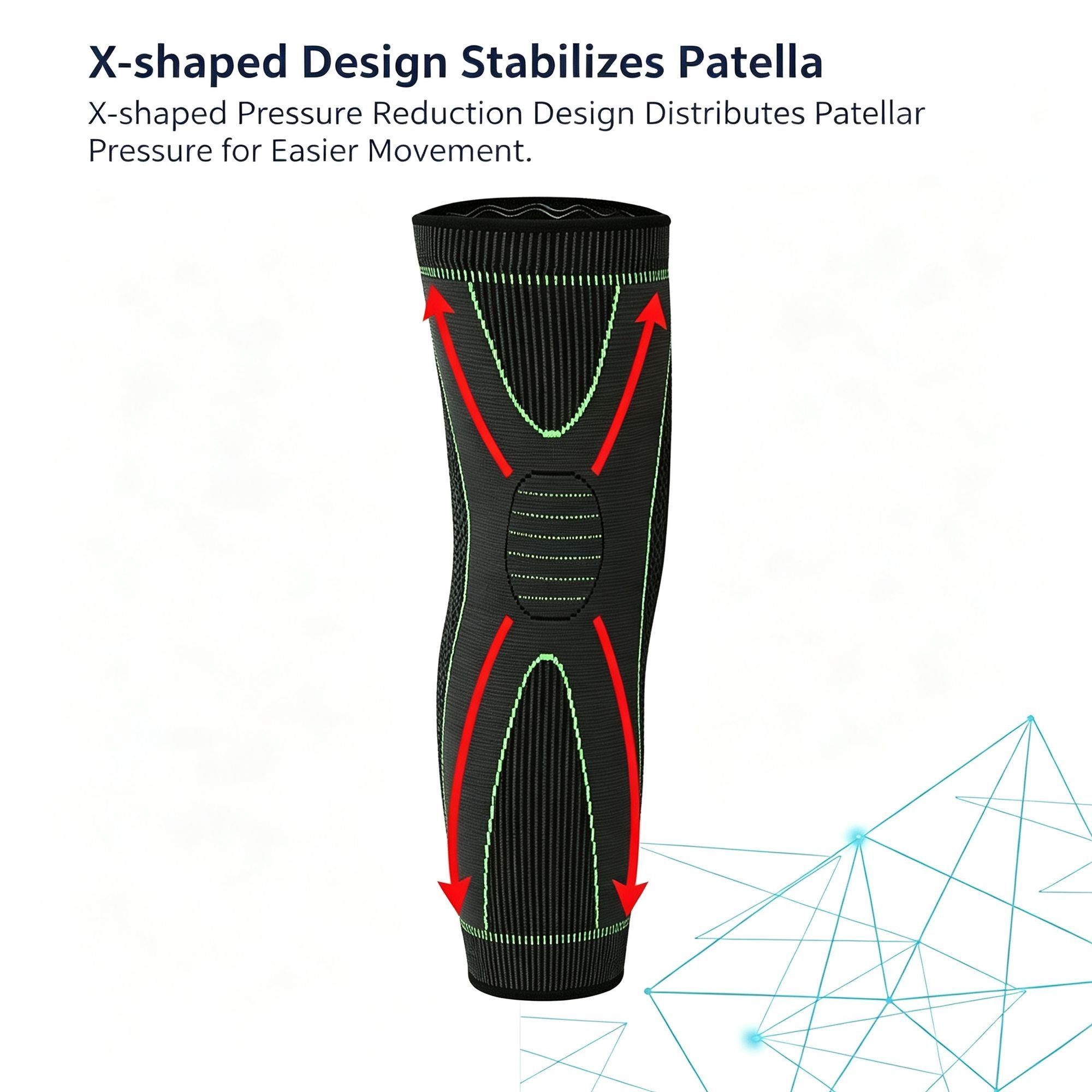 3D Extended Knit Knee Brace Anti-Slip Breathable Compression Knee Support for view 5