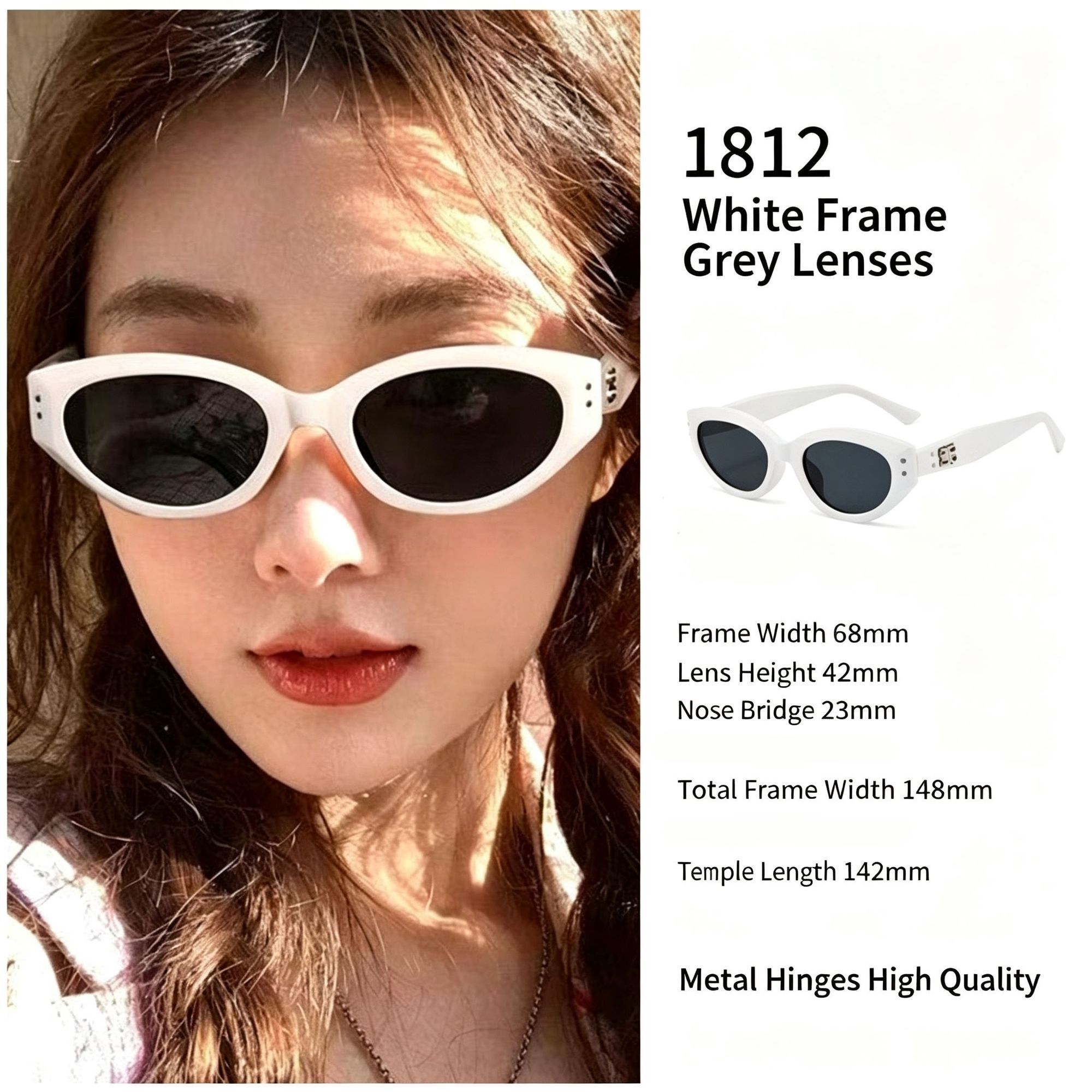 Vintage Flair Cat Eye Sunglasses UV400 Blocking