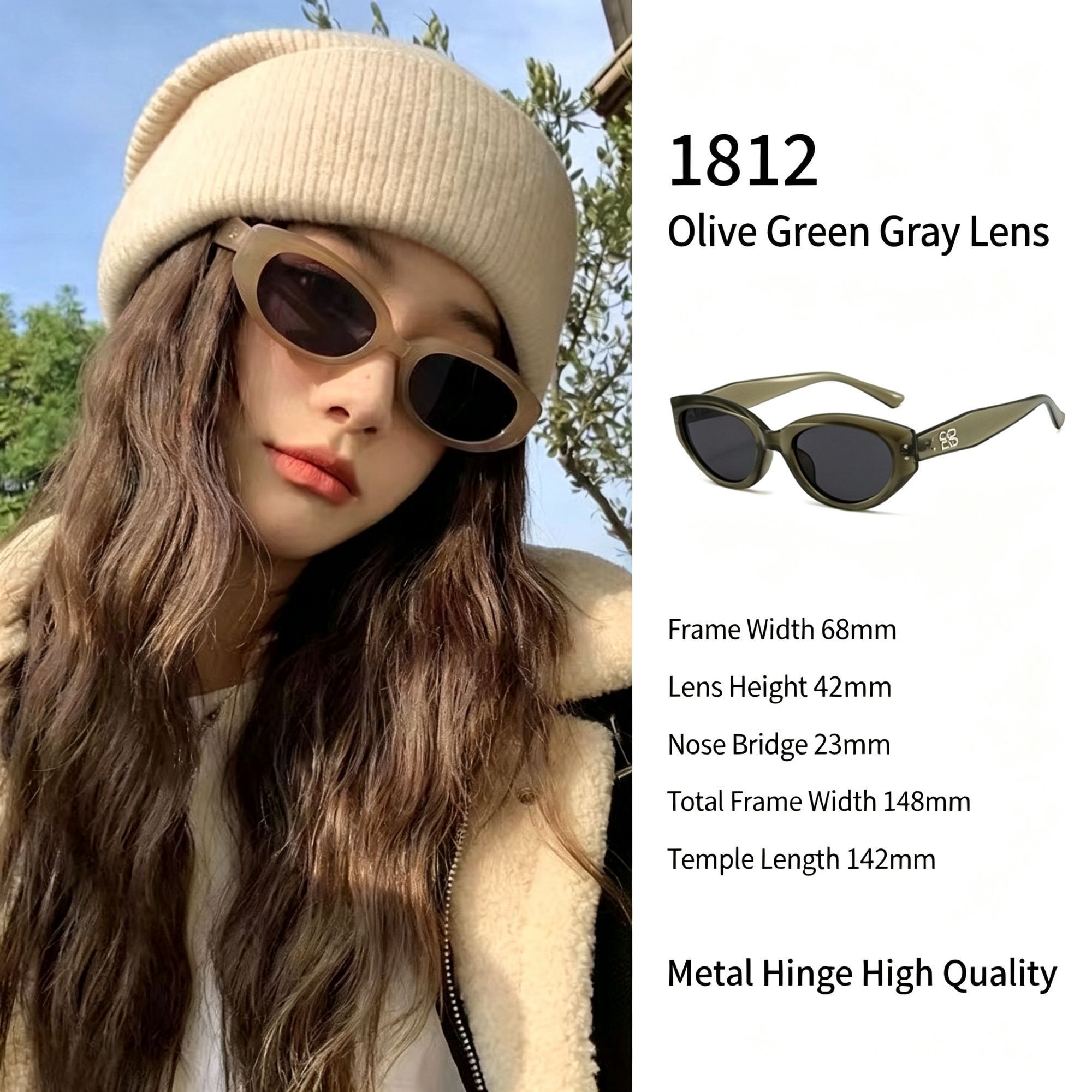 American Retro Cat Eye Sunglasses UV400 Blocking