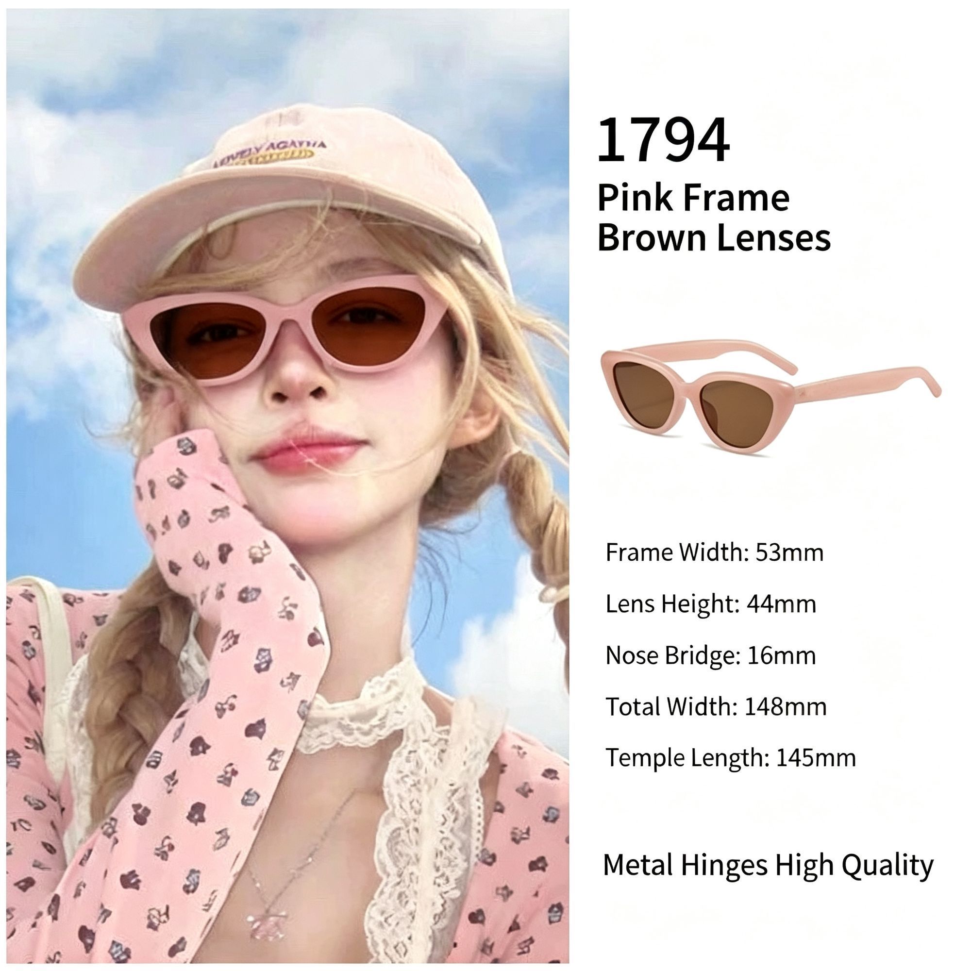 Sweet Youthful Cat Eye Sunglasses UV400 Protection